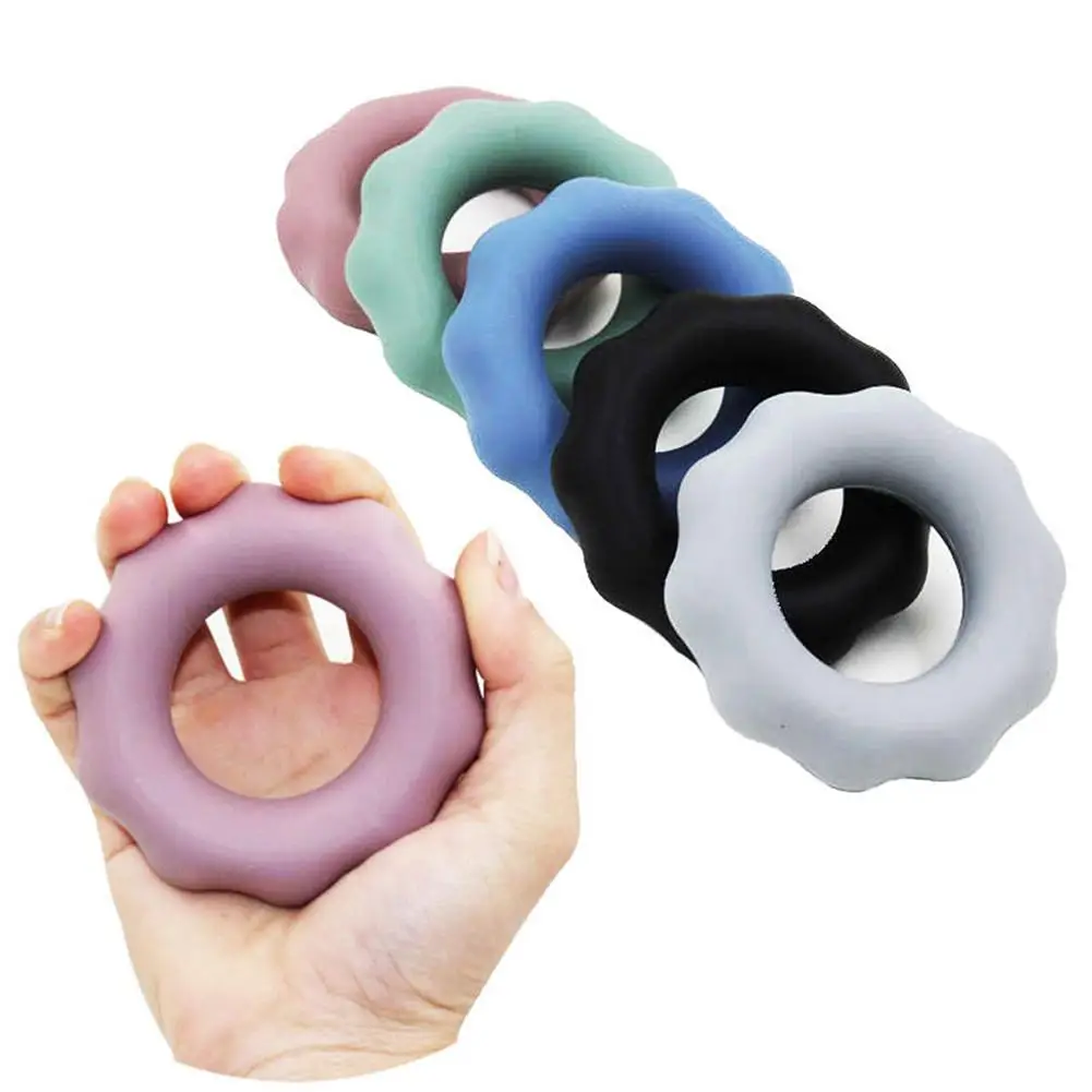 Silicone Hand Grip Fitness Silicone Ring Exerciser Flower Finger Exerciser Grip Ring Massage Strength Training Carpal Expander