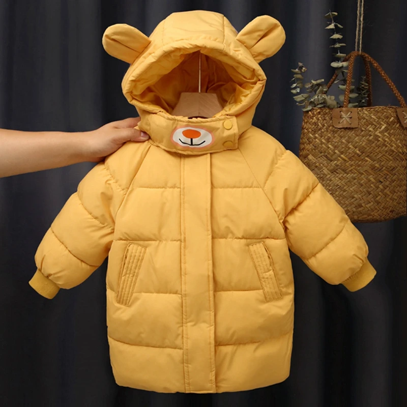 CROAL CHERIE Warm Bear Jacket For Kids Girls Boys Parka Girls Jacket Hood Winter Children Jacket Winter Fall Toddler Outerwear