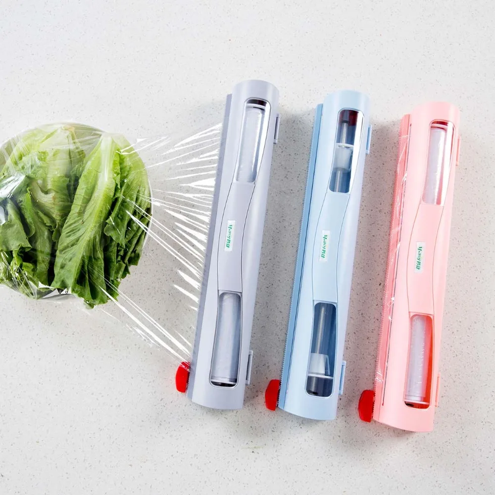 

ABS Kitchen Plastic Cling Wrap Dispenser Food Wrapper Cutter Preservative Film Cling Film Holder Cutter Cling Kitchen Tools