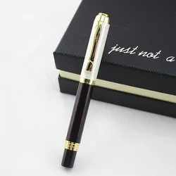 DIKA WEN 821 High Quality Black Silver Rollerball Pen 0.7mm Black Ink Refill Metal roller ball pen for Student School Supplies