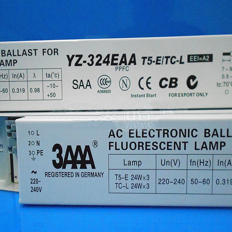 1pc 3AAA YZ-324EAA AC Electronic Ballast Rectifiers for T5HO Fluorescent Lamp T5-E TC-L 3X24W Aquarium and Advertising Lamp Box