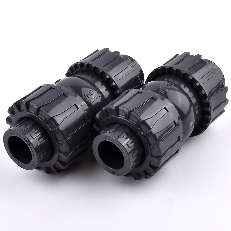 1pc I.D 20~63mm UPVC Union Ball Check Valve Garden Irrigation Accessories PVC Check Valve Fish Tank Aquarium Plastic Check Valve