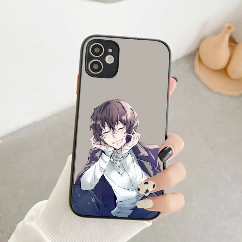 Japan anime bungou stray dogs Dazai Osamu Phone Case for iPhone X XR XS 7 8 Plus 11 12 pro MAX Translucent Matte Shockproof