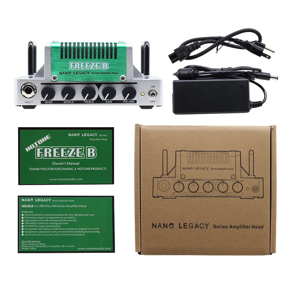 Hotone Freeze B High Gain British Style Guitar Amp Head 5 Watts Class AB Amplifier with CAB SIM Phones/Line Output NLA-8