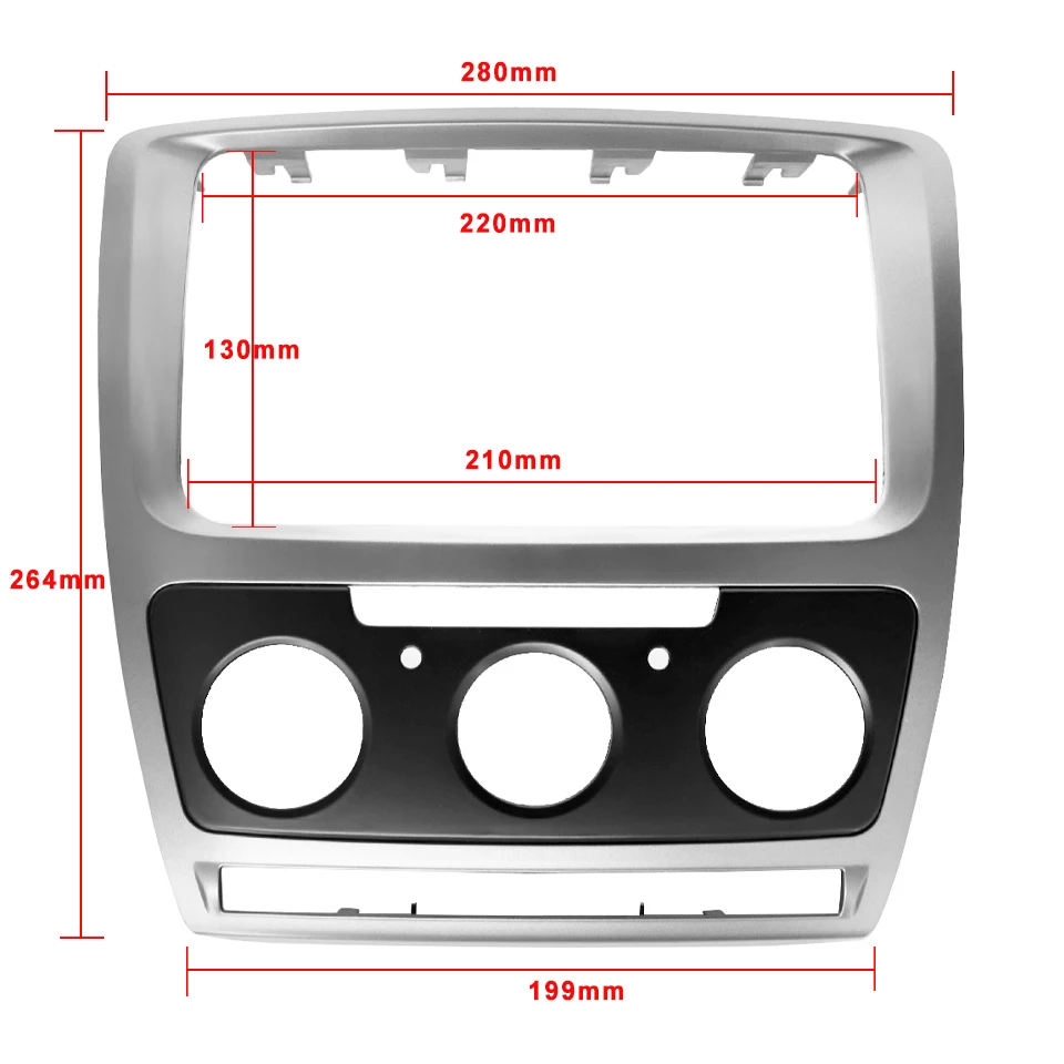 Car Radio Fascia For SKODA YI JIE Manual / Octavia Auto 2 Din Frame Panel Dash Mount Fascia Installation Tirm Kit Bezel Adapter