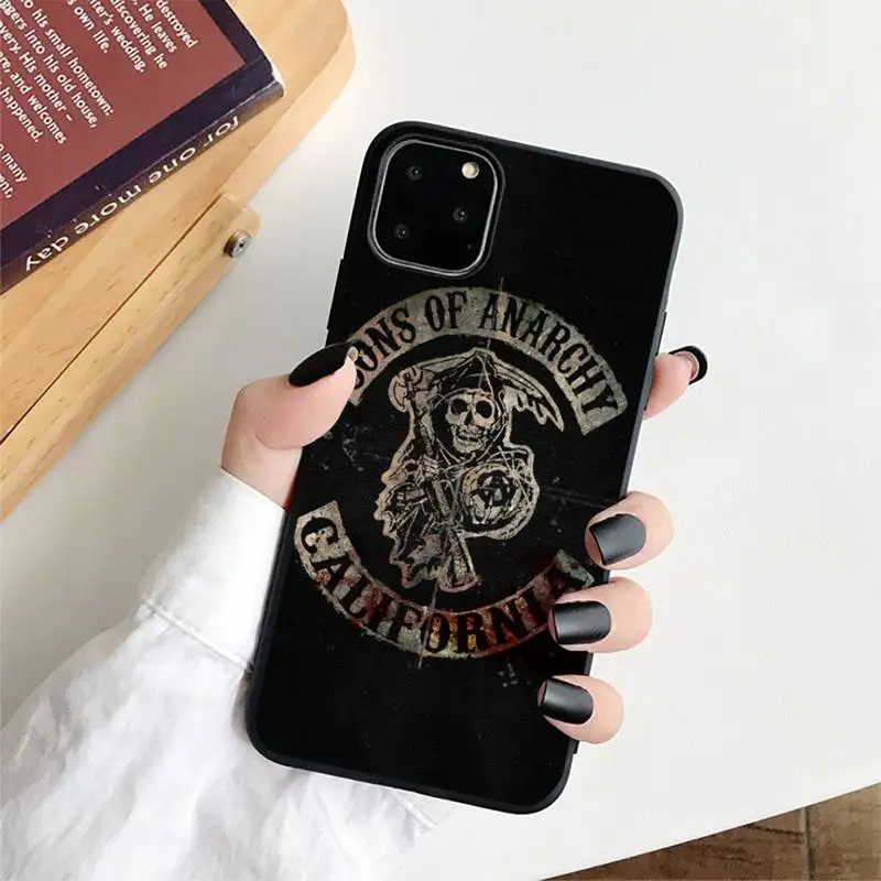 American TV Sons of Anarchy custodia per telefono per iphone 13 8 7 6 6S Plus X 5S SE 2020 XR 11 12 pro XS MAX