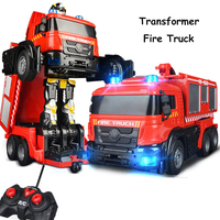 Transformation Robot Car Action Toys FireTruck Engine Vehicle Music Light Water Rechargeable Car Educational Boy Kids BEST Gift