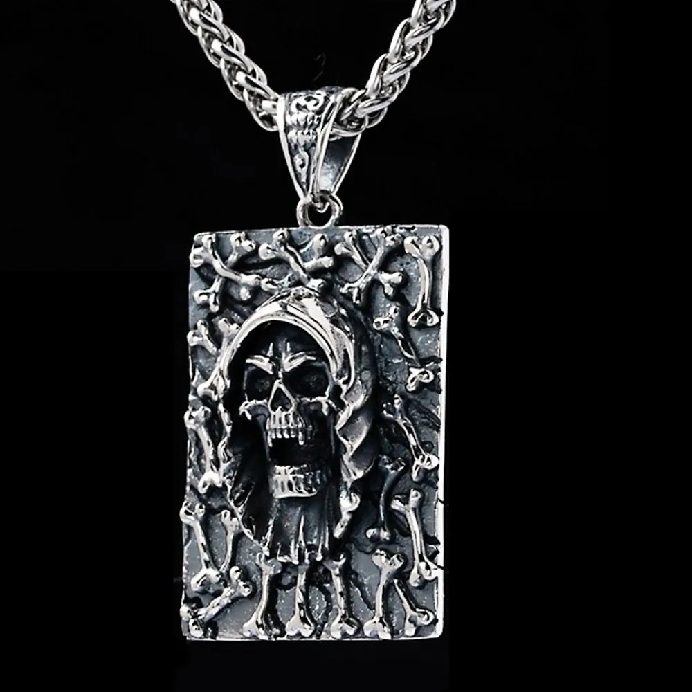 BOCAI New S925 Sterling Silver Pendant Men Devil Skull Rock Personalized Jewelry Solid Men's Selected Gift