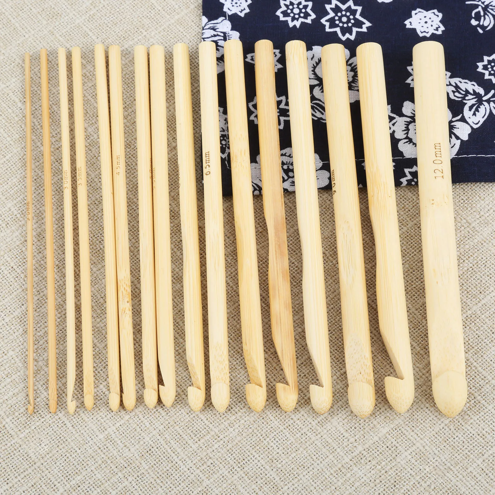 16Pcs 15cm Bamboo Knitting Needles Single Pointed Sweater Weave Knitting Crochet Hooks DIY Knitting Sewing Tool 2mm-12mm