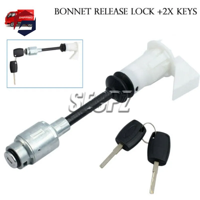 

Short Type Rod Bonnet Release Lock Latch Repair Kit Key Set For Ford-Focus C-MAX 2003-2007 MK2 2004-2012 4556337 3M5AR16B970AD