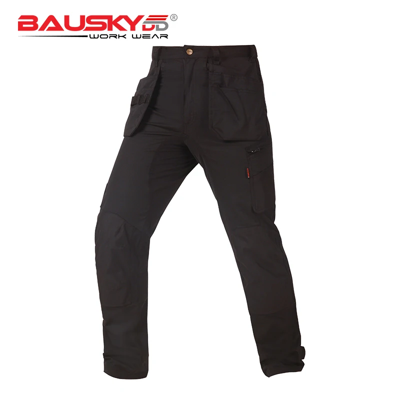 

Carpenter Work pants With Knee Pads Working clothes Trousers Tool pockets Black Men's Workpants Workwear