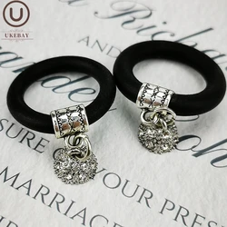 UKEBAY New Couple Rings Rhinestones Crystal Ball Jewelry  Lovers Ring Handmade Elasticity Gothic Rings Fashion Gift Finger Ring