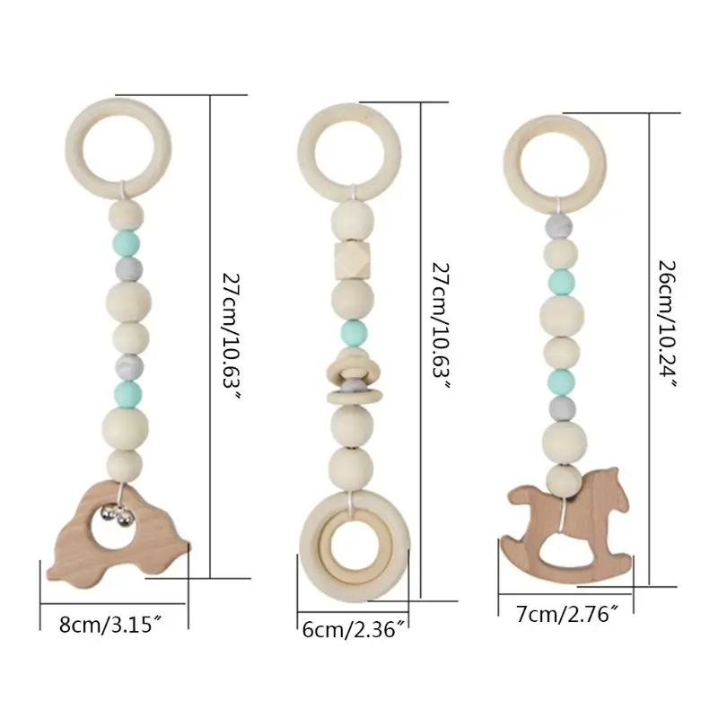 3 Pcs/set Nordic Baby Gym Frame Game Pendants Sensory Nursery Ring-pull Toy Wooden Clothes Rack Kids Room Decoration Gifts