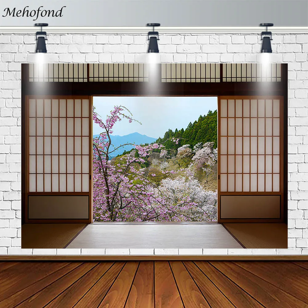 Mehofond Japanese Style House Backdrop Living Room Scenery Decoration Photography Background Props Photo Studio Banner Photozone