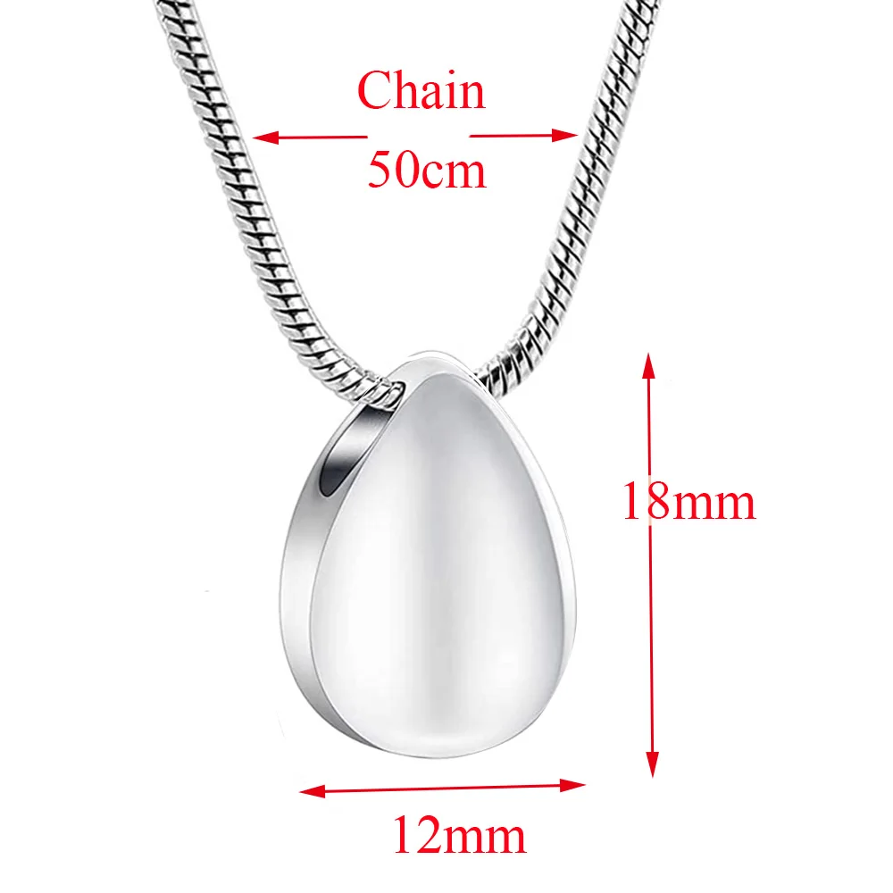 Cremation Jewelry Stainless Steel Water Drop Shape Ashes Necklace Memorial Keepsakes Urn Memorial Ash Keepsake