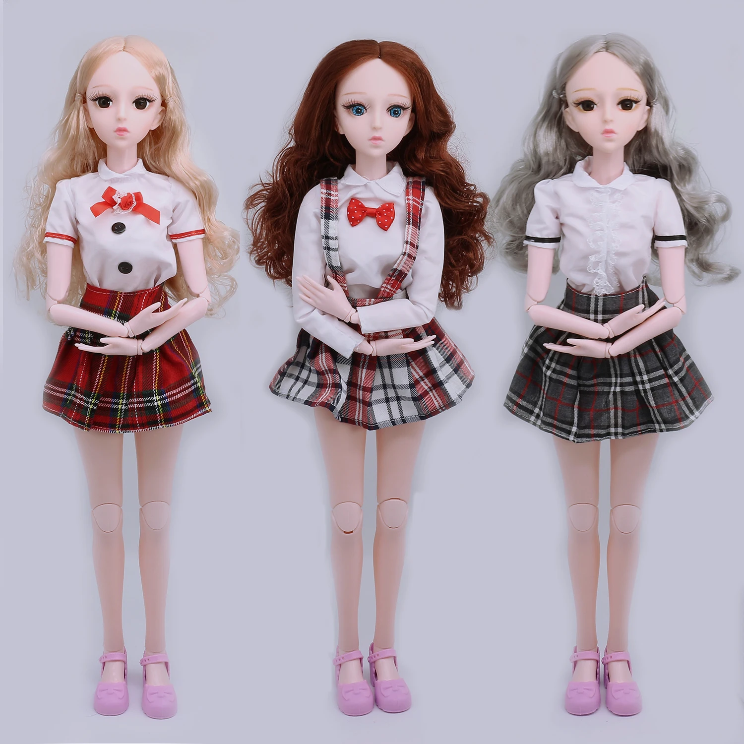 21 Moveable Jointed 60cm 1/3 BJD Dolls 4D Eyes Female Naked Nude Doll Body With Shoes Fashion Dolls Toys For Children Girls Gift