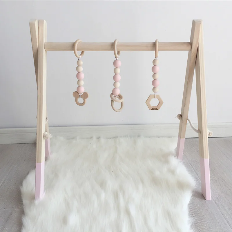 Baby Activity Gym Toy Nordic Baby Room Decor Play Gym Toy Wooden Nursery Sensory Toy Gift Infant  Accessories Photography Props