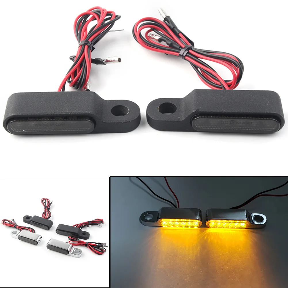 

Motorcycle Turn Signal Light Brake Clutch Lever Flashers Pair Universal Mini LED For Motorbikes with 8mm Bolt