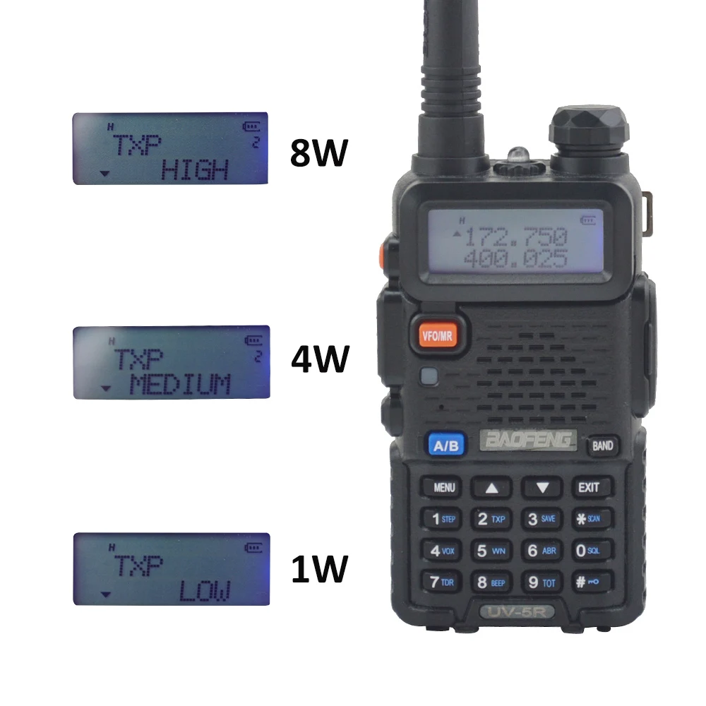 

Baofeng UV-5R 8 Вт Двухдиапазонная рация VHF UHF портативная FM двухсторонняя рация с бесплатным наушником