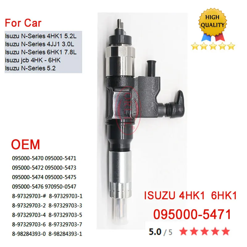 

Common Rail Injector 095000-5471 095000-5470 095000 5471 Diesel Engine Injector 8-97329703-# for Isuzu N-Series 4HK1 5.2L 6HK1