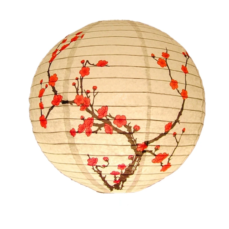 2021 New 30cm Round Paper Lantern Lamp Shade Chinese Oriental Style Light Restaurant Wedding Party Home Decor Gifts