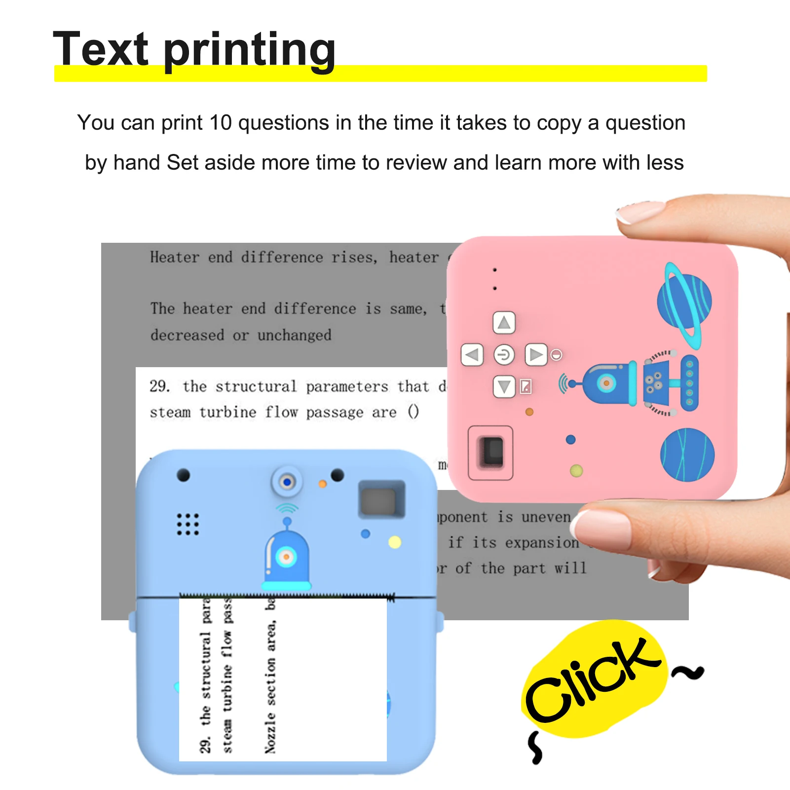 Mini Pocket Printer Camera Instant Print Portable Thermal Printing Machine Wireless BT for Picture Label DIY Handcraft Note List