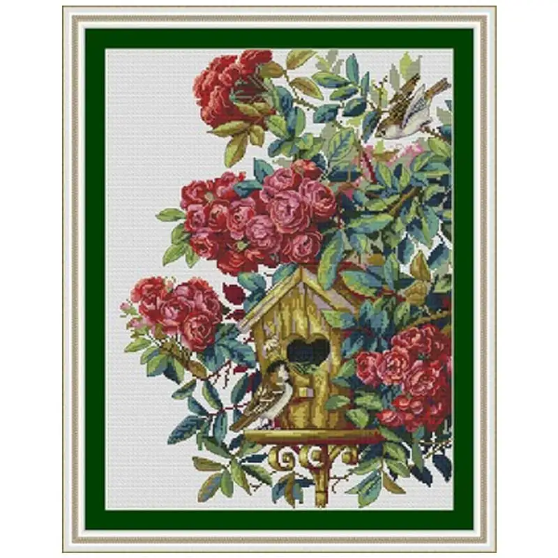 

Roses and birds patterns Counted Cross Stitch 11CT 14CT 18CT DIY Chinese Cross Stitch Kits Embroidery Needlework Sets