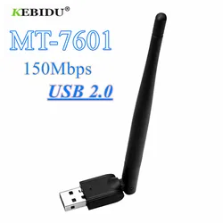 MT-7601 150Mbps USB 2.0 와이파이 LAN 어댑터, 무선 네트워크 카드 802.11 b/g/n, 회전식 안테나 칩셋 포함