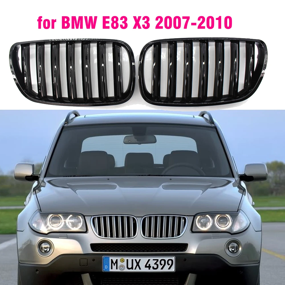 

Front Gloss Black Kidney Sport Grilles Hood Grill For BMW X3 E83 2007 2008 2009 2010