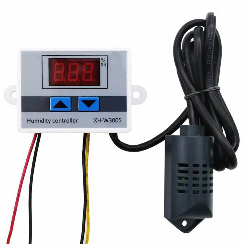 W3005 Digital Humidity Controller XH-W3005 12V 24V 220V Humidistat Hygrometer Humidity Control Switch Regulator Humidity Sensor