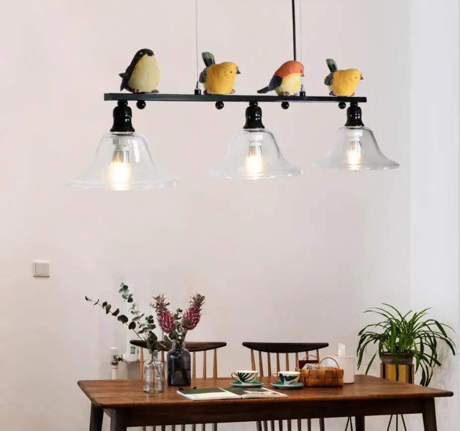 

Nordic Style Modern Pastoral 3 Birds Simple Restaurant Bedroom Creative Light Individual Art Decorative Chandelier