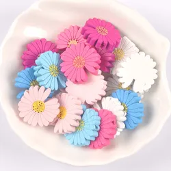 25pcs Mixed color Chrysanthemum Wooden Spacer Beads For DIY Jewelry making For Pacifier Clip Accessories 21.5mm MT2238