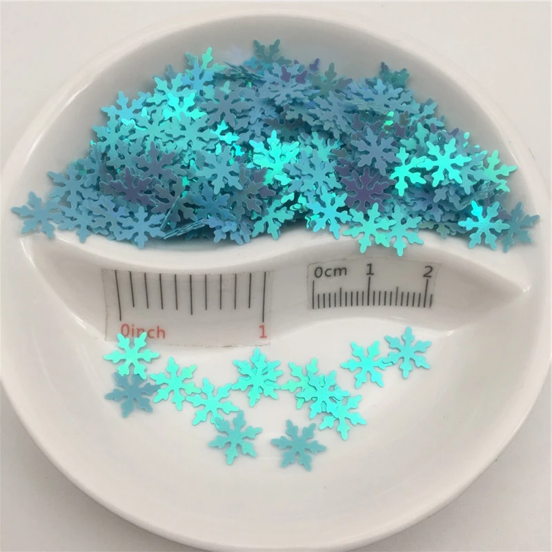 20g 9mm Snowflake Shape PVC loose Sequins Glitter Paillettes for Nail Art manicure/sewing/wedding decoration confetti