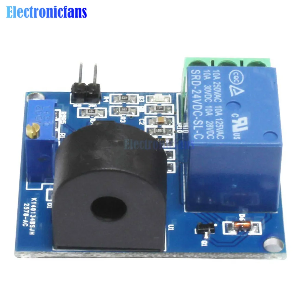 DC 5V 12V 24V Relays AC Current Detection Sensor Module 5A Overcurrent Protection Switch Sensor Board