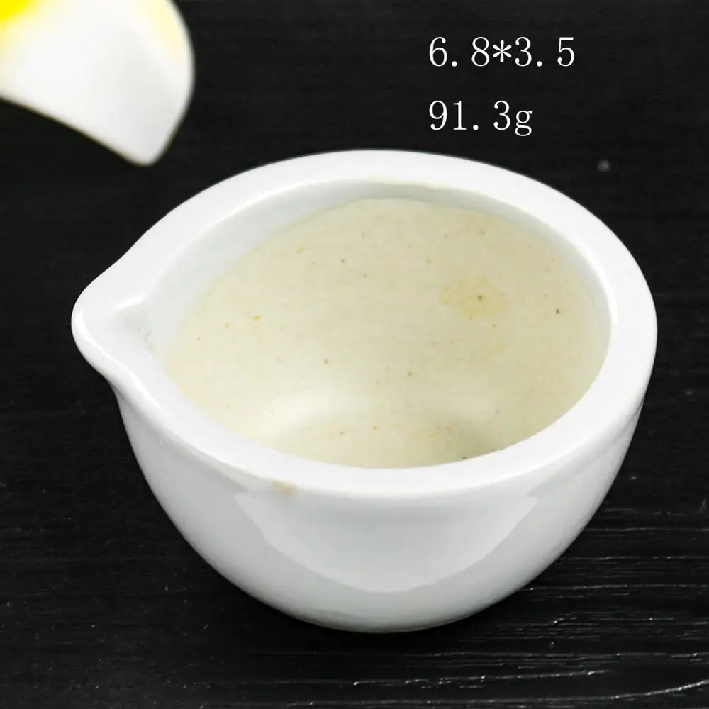 Mortar And Pestle With Pour Spout, Large,Porcelain Ceramic Medicine Grinding Bowl Pounding Stick Household Pot Crusher Tools