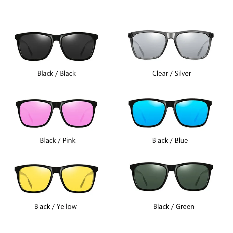 AOWEAR Classic Square Polarized Sunglasses for Men Women Vintage Mirror Sun Glasses Unisex Driving Retro Eyewear Gafas De Sol