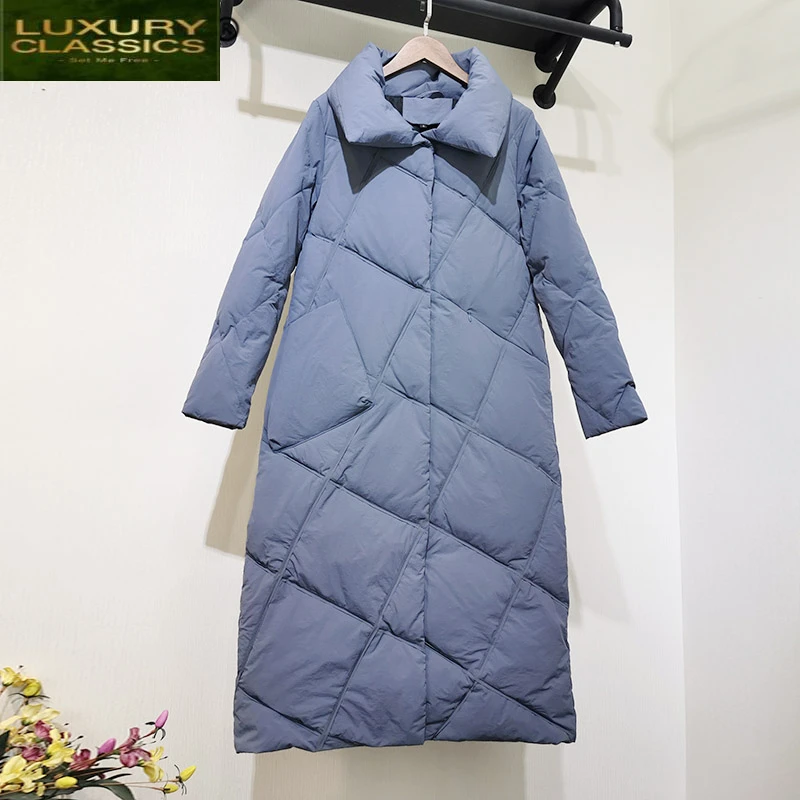 Female Winter Fashion Coat Women's Down Jacket 2021 Korean Thick Warm Long Duck Down Jacket Ladies Outer Wear Hiver 9019