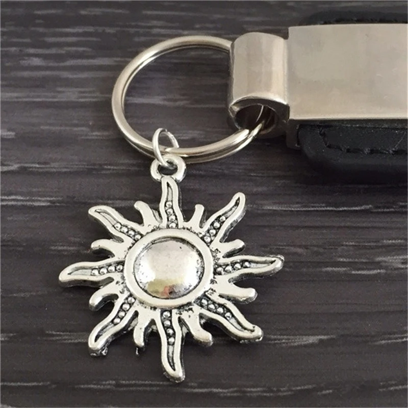 1 Pcs Sun Keychain, Sun Starburst Flower Keychain, Sun Jewelry, Key Ring, Summer Beach Nautical Keychain Man Gift