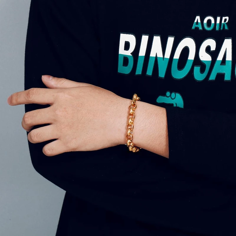 2/2.5/3/4/5/6/10/12mm Rolo Chain Stainless Steel Gold Color Round O Chain Bracelet For Women Men Simple Fashion Jewelry