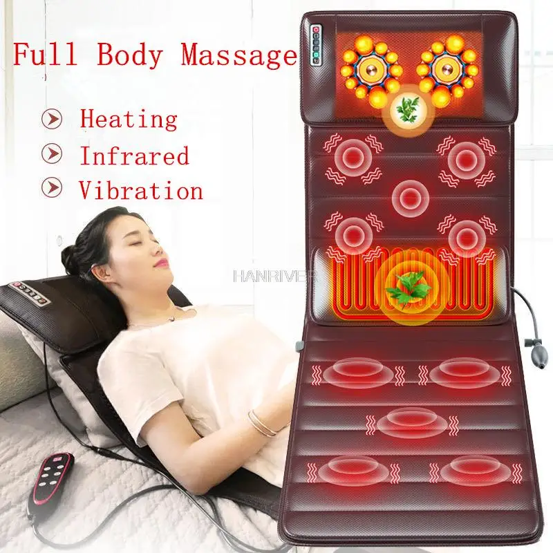 

Electric Massage Cushion Vibrating Heating Infrared Massager For Neck Back Foot and Body Pain Stress Relief and Relax