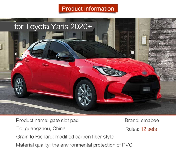 Für Toyota Yaris 2020 2021 Anti-Slip Tor Slot Tasse Matte für Hybrid GR Sport Stil Änderung Zubehör Pad – Detail 2