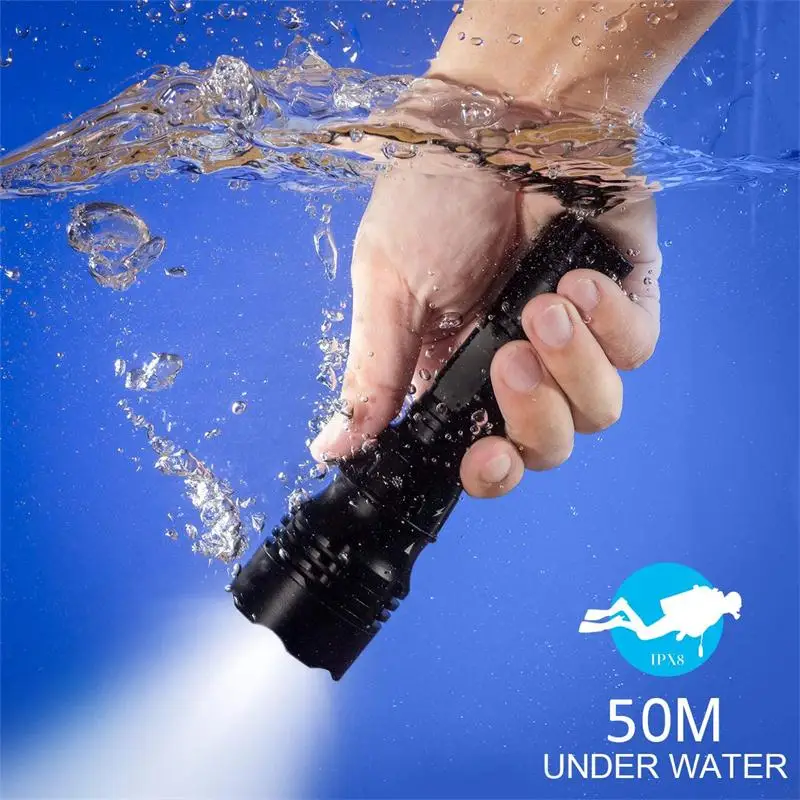 Powerful 1000lm T6 L2 LED Diving Flashlight Professional IP68 Scuba Safety Diving Light Waterproof Underwater 50m Torch Lantern