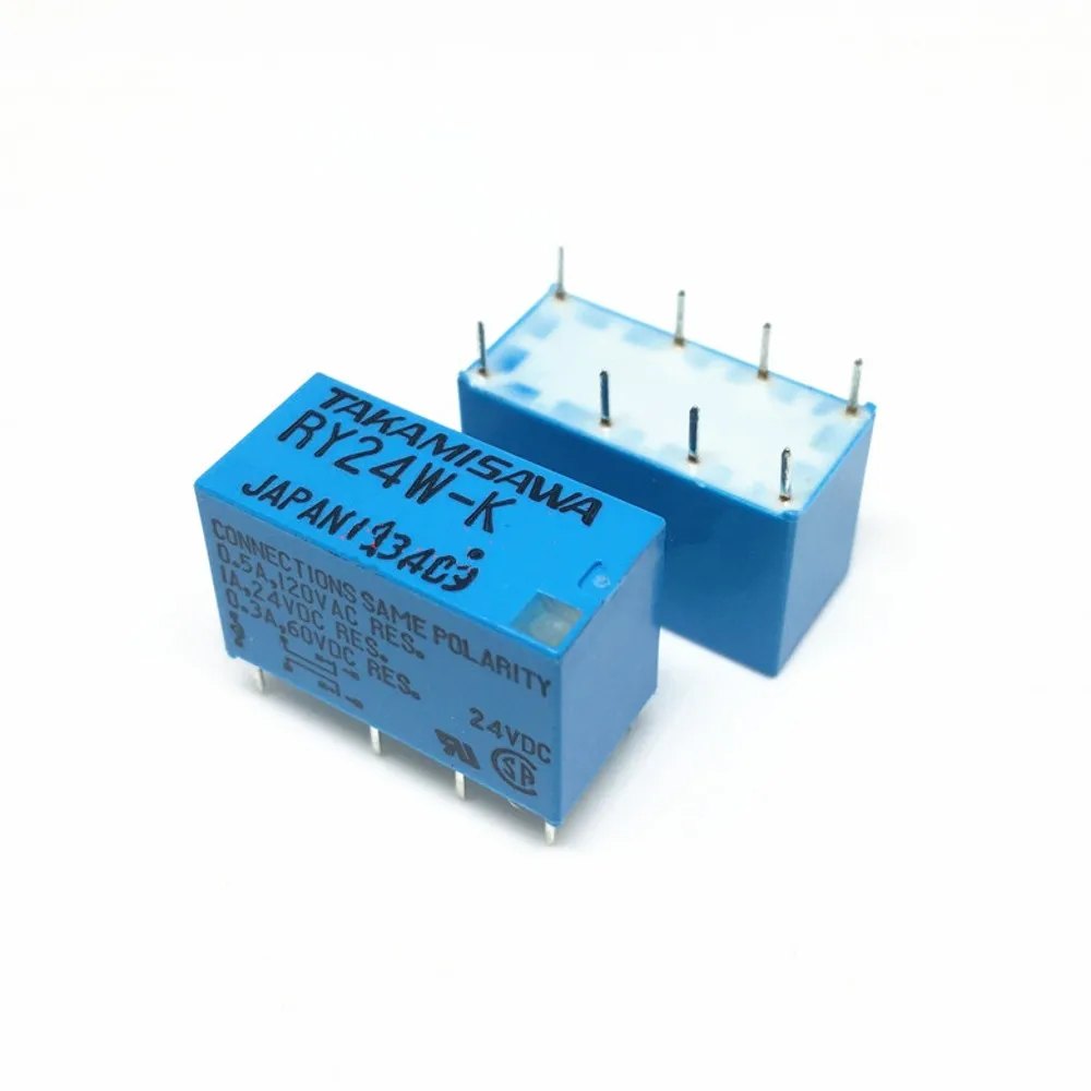 

10pcs TAKAMISAWA RY24W-K 24V DPDT Signal Relay 8 Pin 1A Original New Miniature Relay