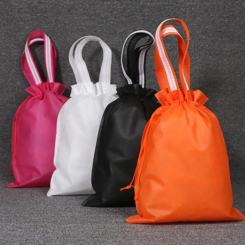 Fashion Portable Drawstring bags Girls Shoes Bags Women Non-woven Travel Pouch Storage Clothes handbag Dustproof Makeup bag