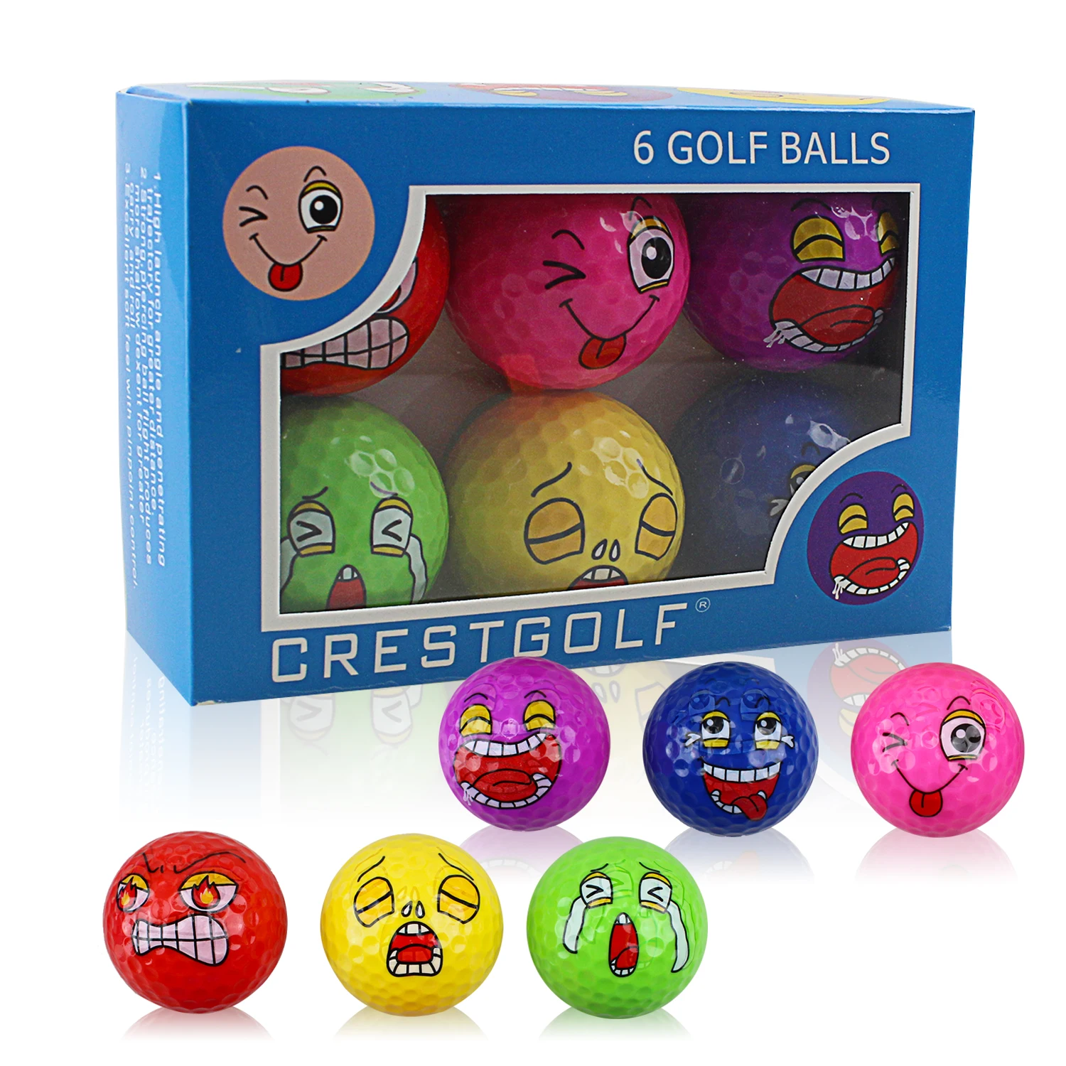 CRESTGOLF Golf Training Ball-Children\'s Birthday Gift-Anger Cold Cry Laugh Spit Happy the Newest Golf Balls Golf Accessories