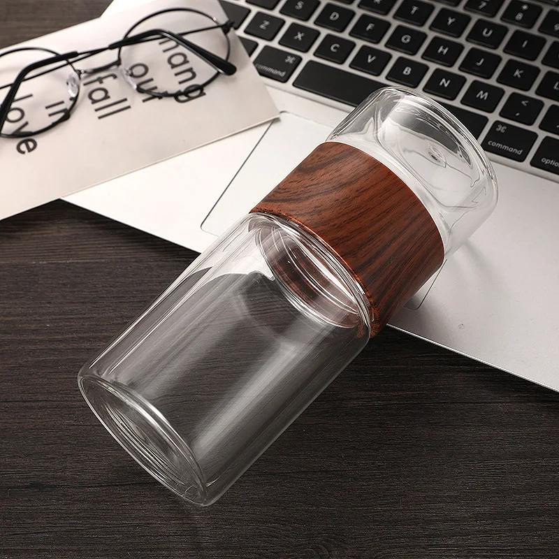 400ML Glass Tea Water Bottle With Bag Tea Filter Separation Infuser Tumbler Double Tea Bottle Portable Office Drinkware Glass