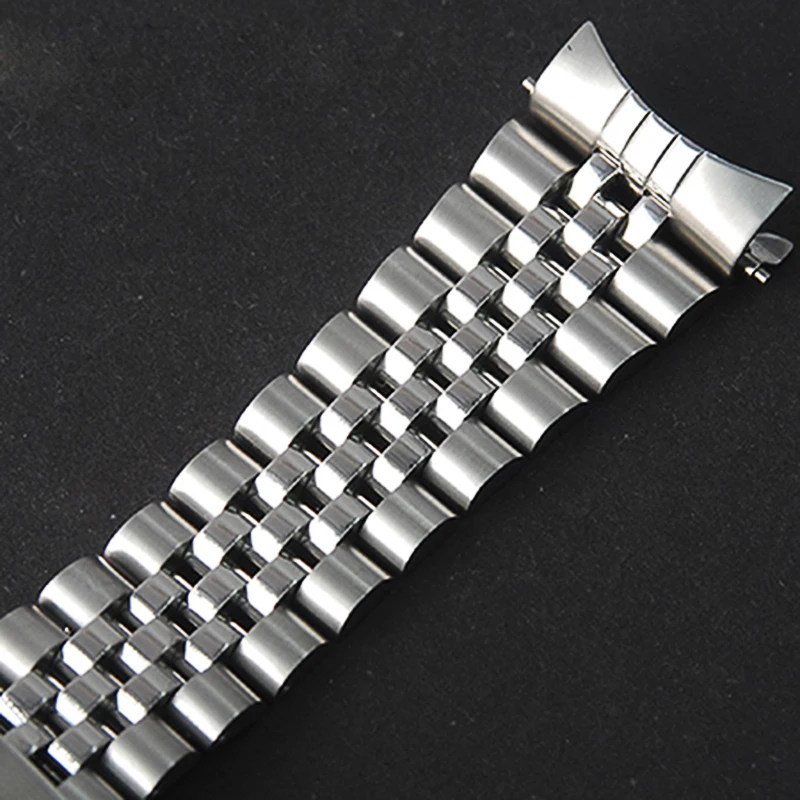 22mm Oyster Solid Stainless Steel Strap For Scuba SKX007 SKX009 Double Safe Lock Buckle