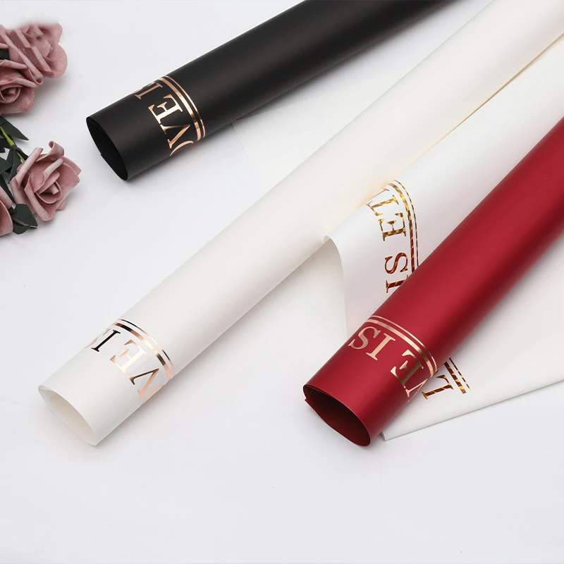 금박 두꺼운 무광택 필름 꽃 포장지, 꽃 가게 꽃 꽃다발 장미 포장 재료, 럭셔리, 20 매