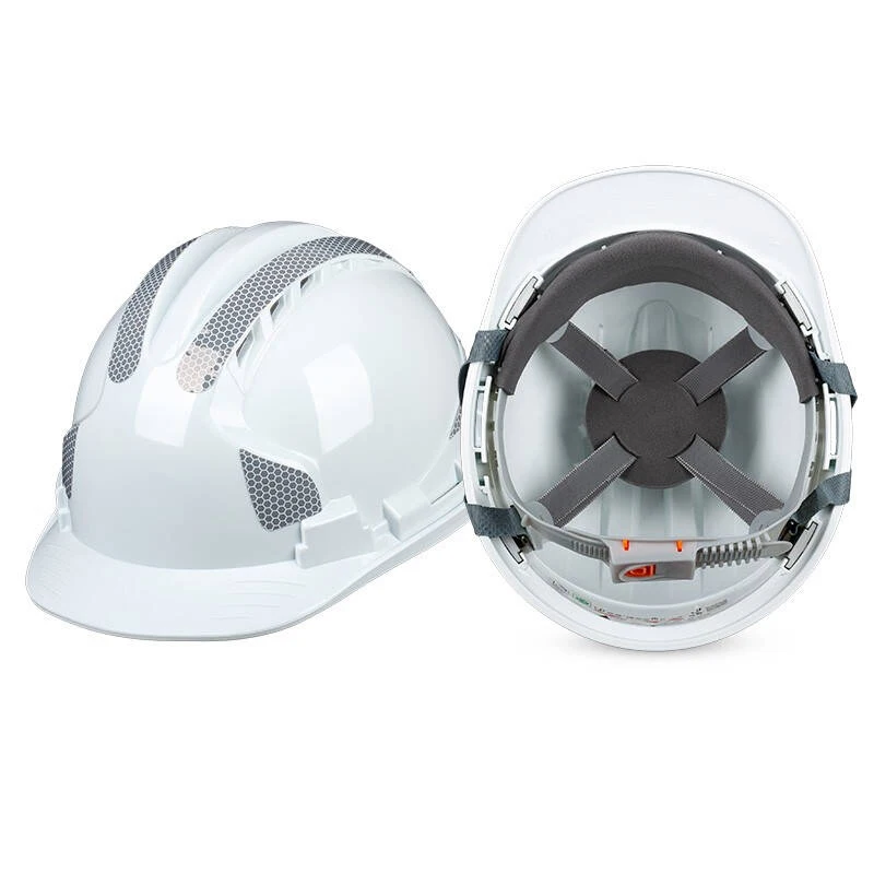Three Ribs Reflective Helmet ABS Hard Hat Construction Engineer Working Protective Helmet Free Print Logo Five Colors in Stock