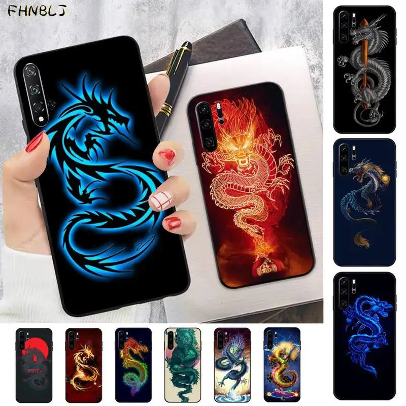 FHNBLJ Red Dragon Bling Cute Phone Case for huawei P8 P9 p10 p20  P30 P40 pro lite psmart 2019